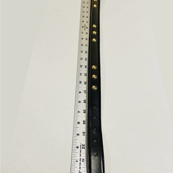 VTG Genuine Leather Belt w/ Studs & Metallic Gold Buckle The Icing Women's M 33" - Picture 3 of 7